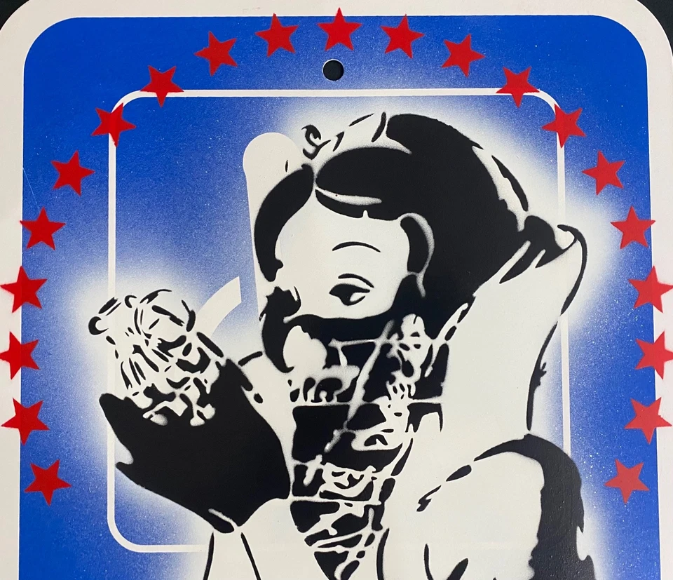 Very Rare Banksy Original spray stencil  Street Sign Painting 2014 - Image 3 of 4