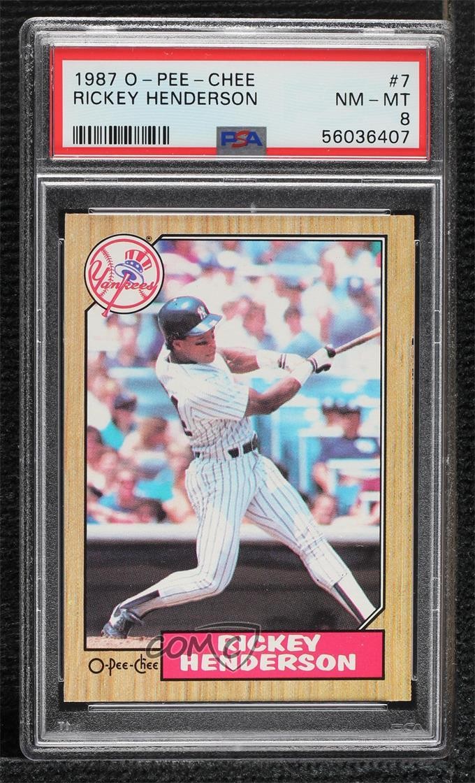 1987 O-Pee-Chee Rickey Henderson #7 PSA 8 HOF 0nr3
