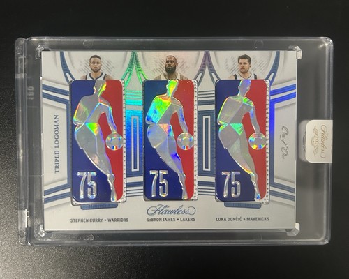 2021-22 Triple Logoman LeBron James/Stephen Curry/Luka Doncic 1/1 - Read Desc