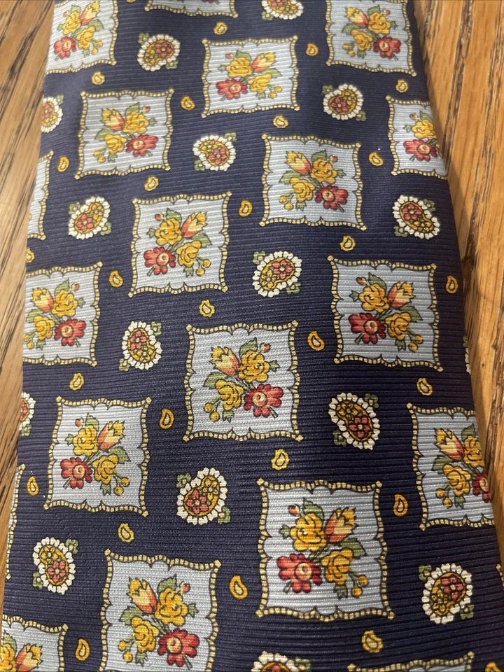 Vintage NWT NOS Kenzo Homme Floral SILK Tie Designer Necktie Made In Italy - Image 3 of 4