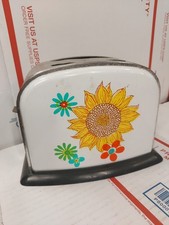 MCM Vintage 1950 s Enamel Tin Toaster Toy Sunflower Children's Cooking Toys Kids