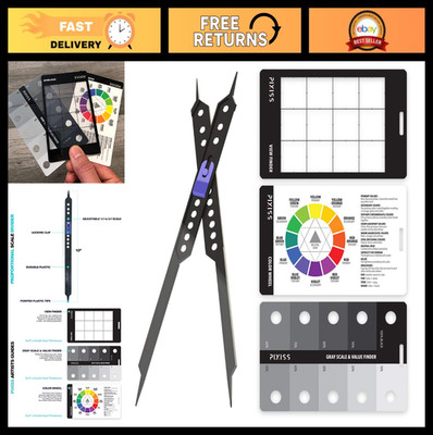10'' Proportional Divider for Artists - Drawing Tool, Gray Scale Finder, Color Wh