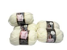 Lot of 5 Skeins NATURA BURLEE Yarn Off White 101 New Old Stock Vintage READ