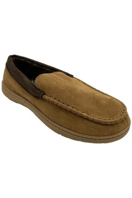 Wembley Men's Fleece Lined Moccasin Slippers Chestnut