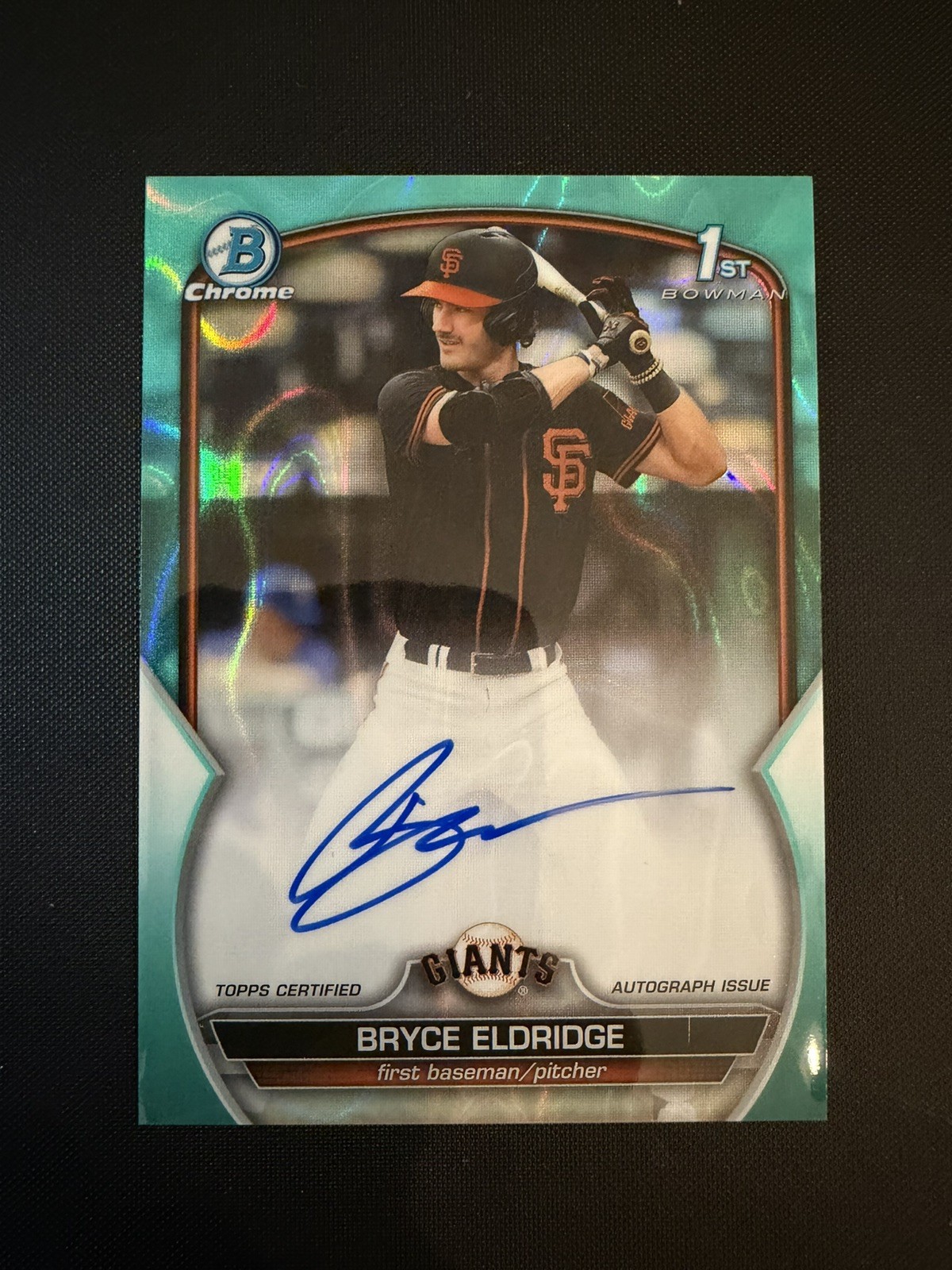 2023 Bowman Draft Chrome BRYCE ELDRIDGE AQUA LAVA AUTO 1ST ROOKIE RC /199 Giants