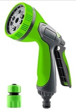 Garden Hose Nozzle Sprayer Heavy Duty, 10 Adjustable Watering Patterns - Green