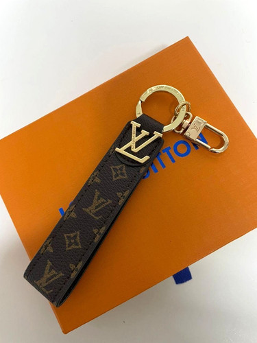 Louis Vuitton Dragonne Key Holder Key Chain LV Monogram Brown + Dust Bag