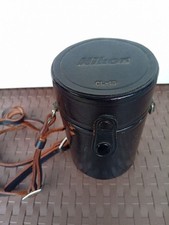 Nikon CL-16 Genuine Hard Leather Lens Case Vintage Black w/ Strap Japan