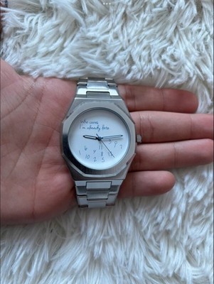 Who cares ich bin schon spät Uhr Silber Version