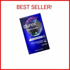 Durex Condom Prolong Natural Latex Condoms, 12 Count - Ultra Fine, ribbed and do