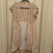 Rails Brigitte Amber Stripe Wrap Dress Women's Size XS Linen Boho Resort Beach