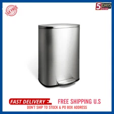 New - Nine Stars 13-Gallon Step-on Stainless Steel Tr ash Can. Free ship