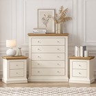 HANNAH 5 Drawer Chest of Drawers Dresser with 2 Bedside Tables Storage Cabinet