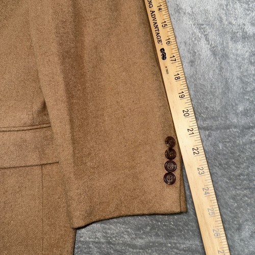 VINTAGE 44 R Brooks Brothers 100% Camel Hair Solid Brown Blazer Sport Coat - Picture 10 of 15