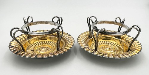 RARE PAIR GEORGIAN SALT CELLARS OLD SHEFFIELD PLATE c1790 - Picture 2 of 7