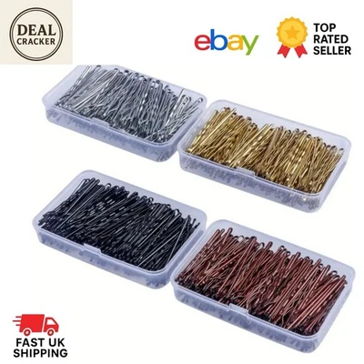 50-100Pc Waved Hair Pins Bobby Bun Clips Grips Slides Black Blonde Brown silver