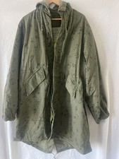 Vintage USGI Desert Night Camo Hooded Parka Green Quilted Liner Split Hem