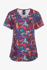 Zoe  Chloe Paw Squad Stretch Print Top Z12213 PWSQ