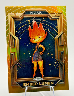 2025 Topps Chrome Pixar Gold Ember Lumen Elemental #93