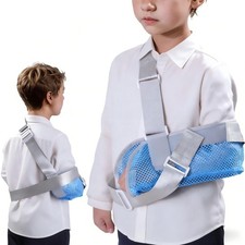 Kids Blue Arm Sling Shoulder Immobilizer Brace Fits Left Right Arm Size S