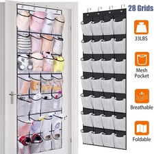 28 Grids Over Door Hanging Shoe Organizer Storage Rack Holder for Closet