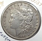 1891 Morgan 90% Silver 26.73g Dollar (VG) Coin B913537 ask4bud