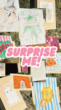 SURPRISE BUNDLE! original ACEO & 5x7 with a sticker, multimedia art bundle