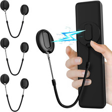 Magnetic Remote Control Holder with Security Cable Self-Adhesive Wall Mount, 3 P