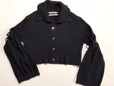NEW 7 8 9 130 64 Monnalisa sweater jacket wool button down crystal swarovski