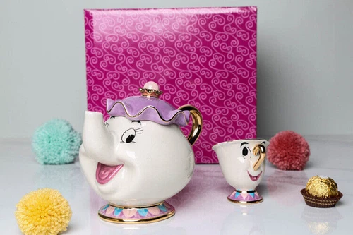 NEU MRS. POTTS TEEKANNE + TASSiLO TASSE DiE SCHÖNE UND DAS BiEST Figuren - Bild 6 von 7