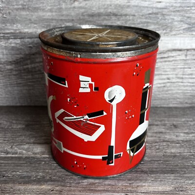 Vintage Procter & Gamble Fluffo Shortening Red Empty Tin