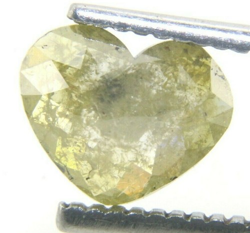 1.47Cts Natural Real Heart Shape Light Yellow Rose Cut Diamond 6.98x8.65x3.40 MM - Picture 7 of 24