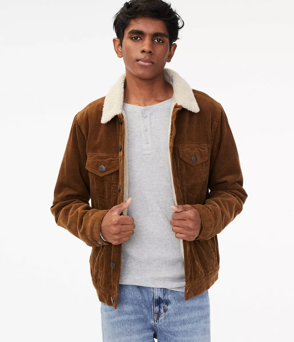Corduroy sherpa lined 2025 trucker jacket
