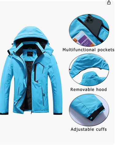 Pooluly Women's Ski Jacket Warm Winter Waterproof Windbreaker Hooded Raincoat Sn | eBay