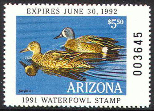 AZ5 1991 Arizona State Duck Stamp MNH - Picture 1 of 1