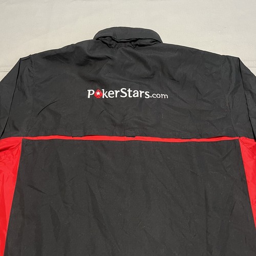 VTG PokerStars.com Jacket Men XL Zip Windbreaker Black Jack Poker Gamble-8626 - Picture 7 of 10
