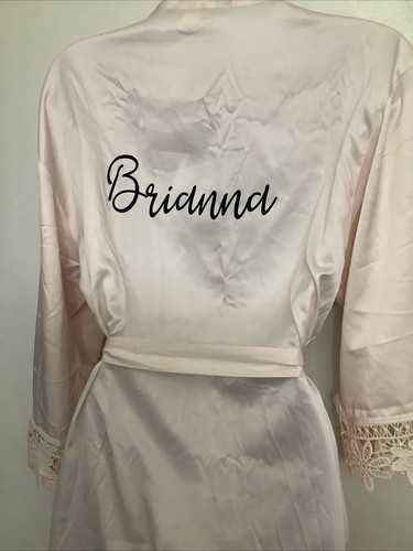 Brianna Personalized Womens Satin Robe Wedding Bridesmaid Bride Prom Dressing - Picture 16 of 24