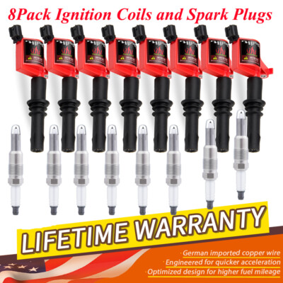 8 Ignition Coils & Spark Plugs Fit Ford F-150 F-250 5.4L 6.8L V8 2004-2008 DG511