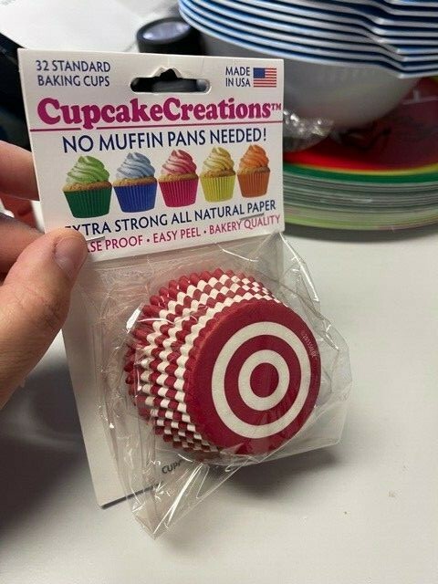 Red & White Swirl Cupcake Baking Cups No Muffin Pan Needed 32 Count New-image
