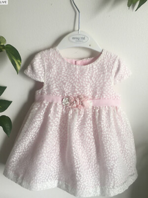 EUROPEAN BOUTIQUE MAYORAL 12 MO BABY GIRL PASTEL PPINK SPECIAL OCCASIN DRESS NWT