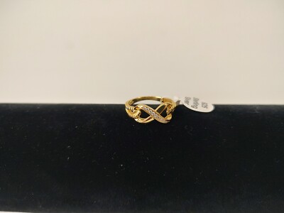 925 Sterling Silver goldtone infinity ring size 8