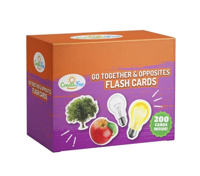 200 Go Together and Opposites Flash Cards Set, Photo Cards with 7 Educational...