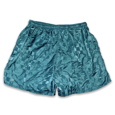 Vintage 90s Umbro Checkered Soccer Shorts Nylon Satin Silky