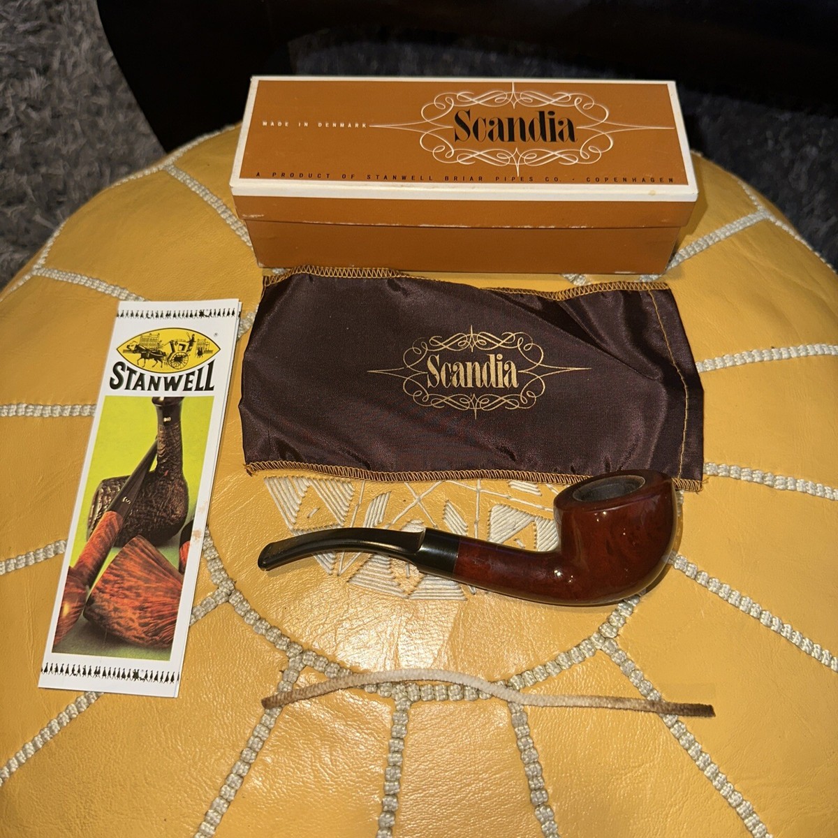 Vintage Ole Smuggler Tobacco Pipe w/ Scandia Stanwell Briar Denmark Box 770 