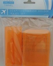 1 Toothbrush Holder/Soap Dish Travel Set Combo Bathroom Shower Container Box