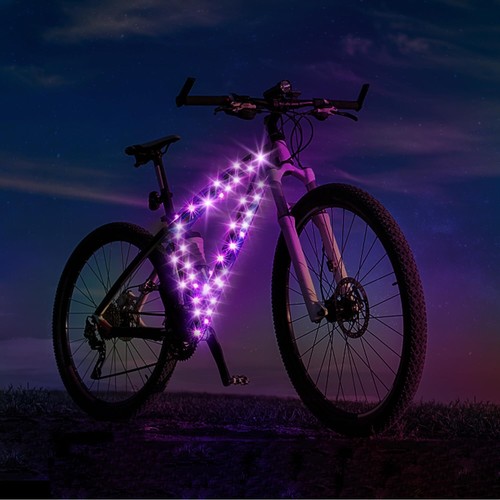 LED Bike Frame Rope Light Waterproof Battery Powered Warning LED Strip Light - Picture 2 of 11