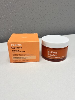 ELEMIS SUPERFOOD AHA GLOW CLEANSING BUTTER (NIB/Full Size 3oz/90ml) Pumpkin Glow