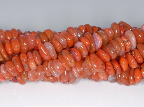 "Rondelle de piedra preciosa de ágata roja natural de 10-12 mm cuentas sueltas 16" - Imagen 4 de 4