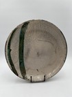Large Shallow Decorative Bowl Raku Style Crackle Effect White Green Blue