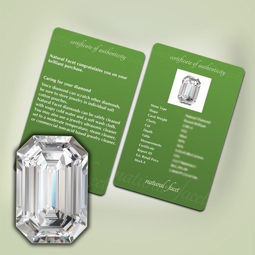 Diamante certificado AGI 1,56 quilates H/VS1/Ideal corte esmeralda polaco 7,94 x 5,59 x 3,75 mm - Imagen 3 de 4
